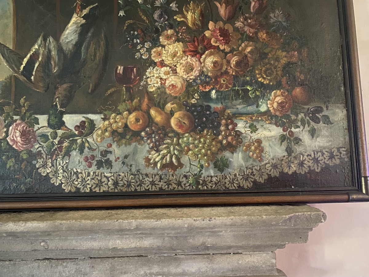 Grand tableau ancien du XIXe siècle, Italie-photo-2