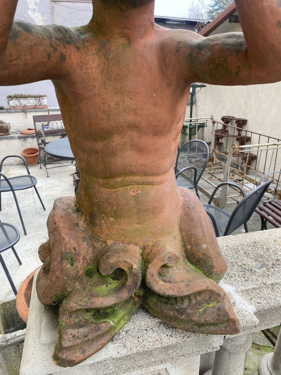 ancienne statue en terre cuite de la fin du XIXe siècle-photo-2