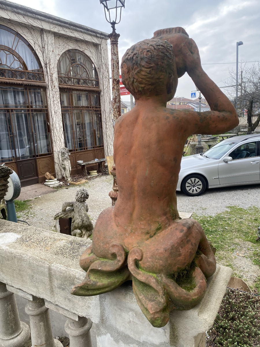 ancienne statue en terre cuite de la fin du XIXe siècle-photo-3