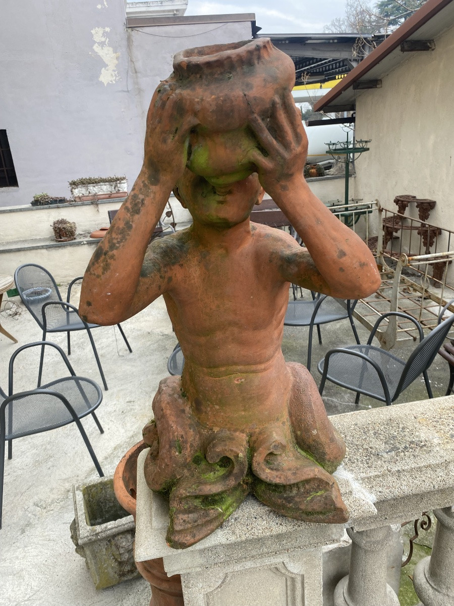 ancienne statue en terre cuite de la fin du XIXe siècle-photo-4