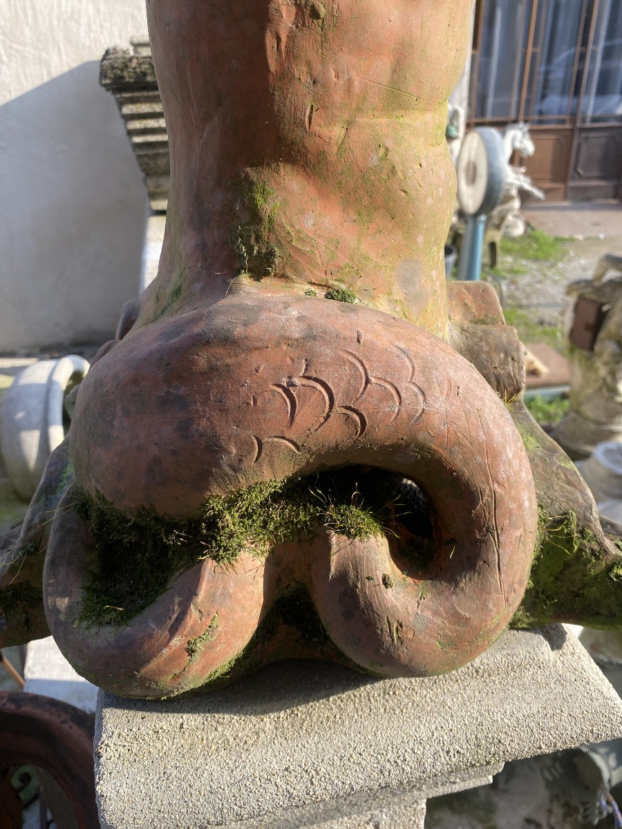 ancienne statue en terre cuite de la fin du XIXe siècle-photo-1