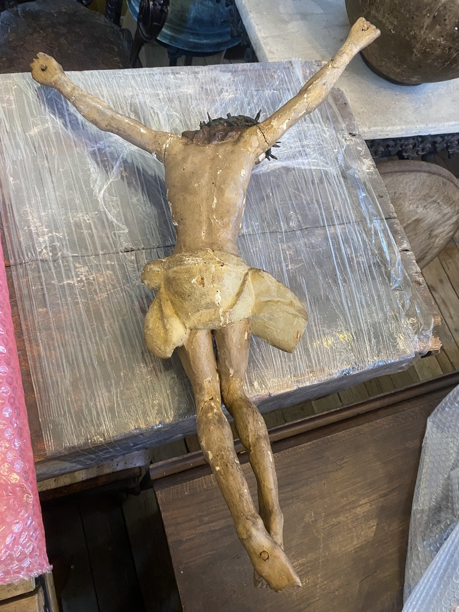 Antique 18th-century Polychrome Wood Christ -photo-1