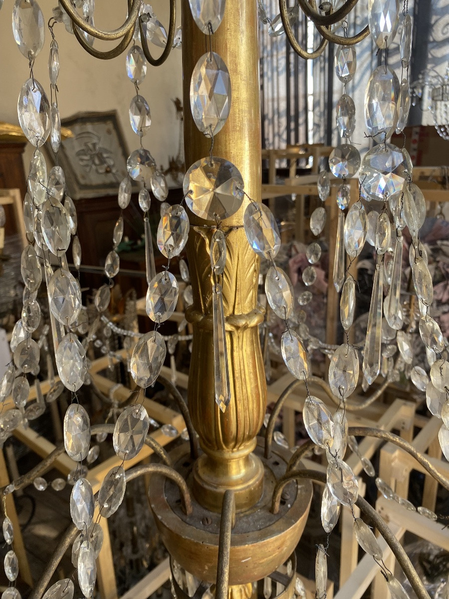 Grand lustre génois ancien du XVIIIe siècle-photo-1