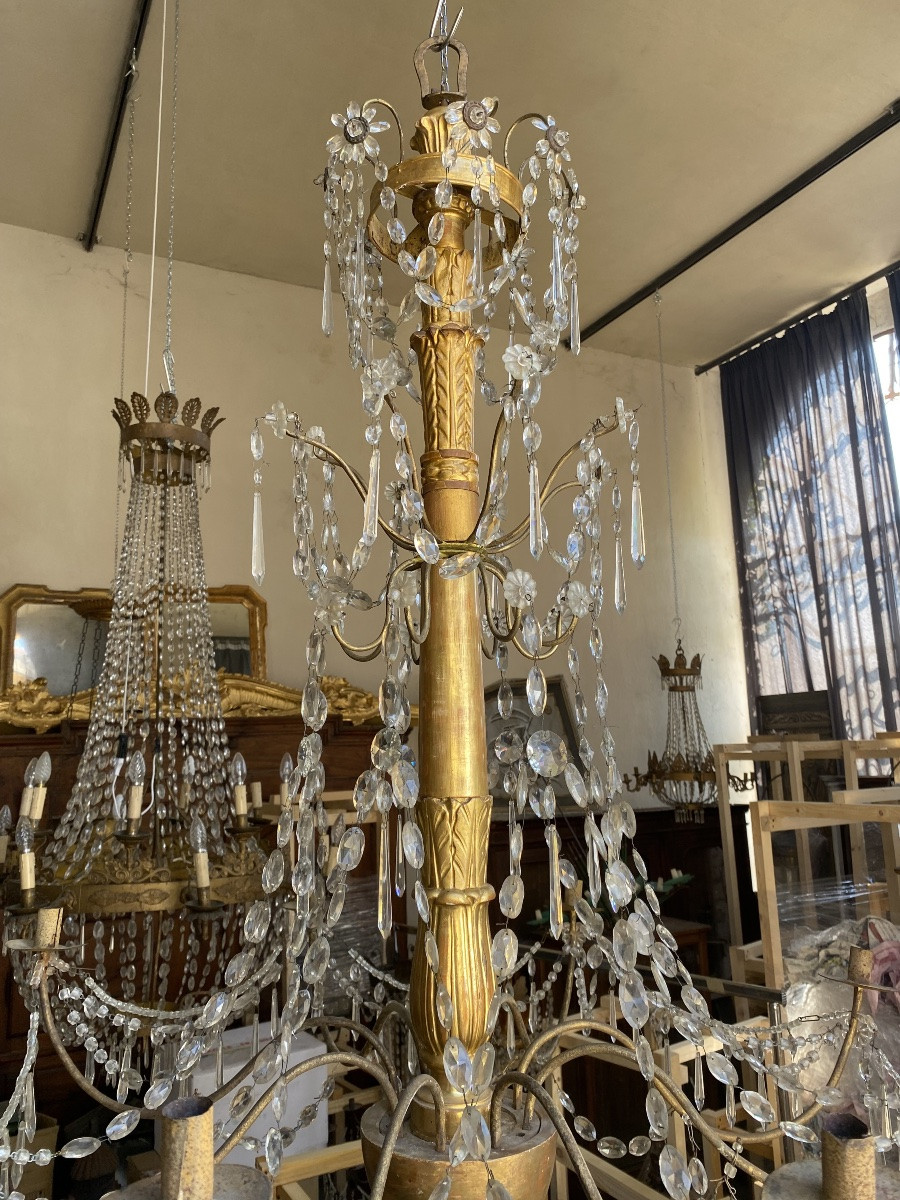 Grand lustre génois ancien du XVIIIe siècle-photo-2