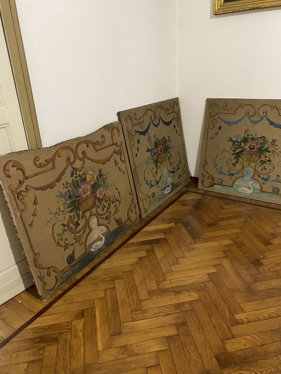 Three Piedmontese (italy) Door-hanging Paintings -photo-2