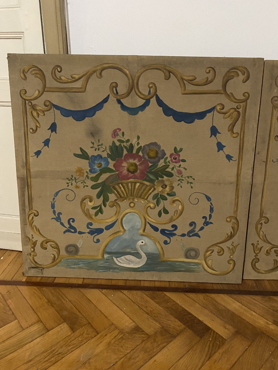 Three Piedmontese (italy) Door-hanging Paintings -photo-4