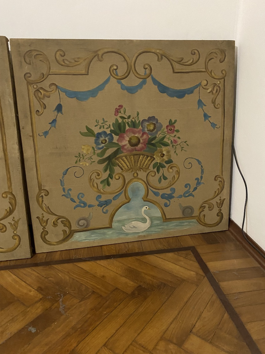 Three Piedmontese (italy) Door-hanging Paintings -photo-5