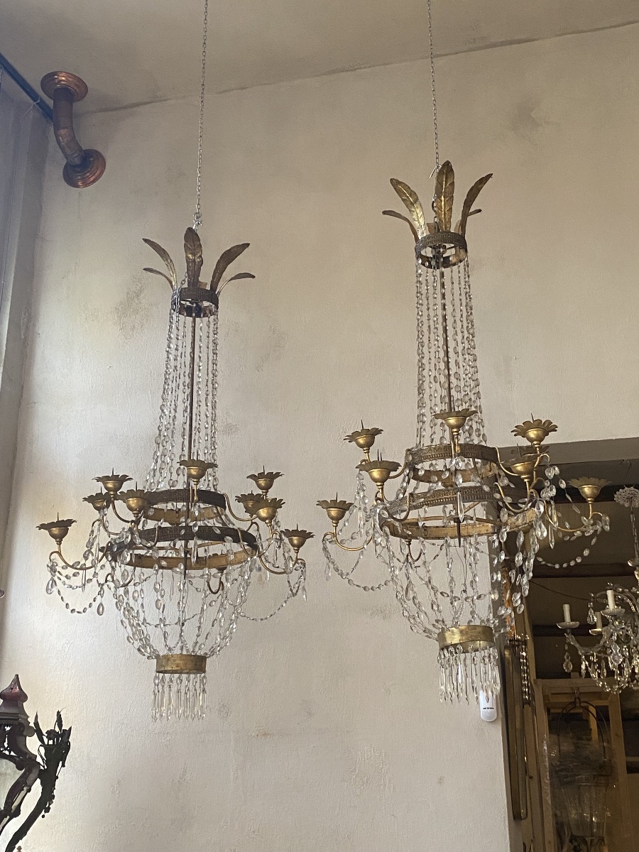 Pair Of Empire Chandeliers 