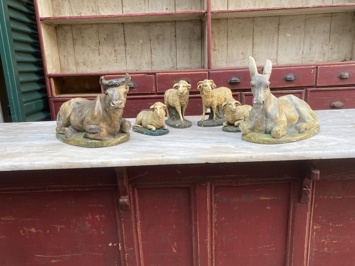 Plaster Nativity Scene From The Early 1900s 