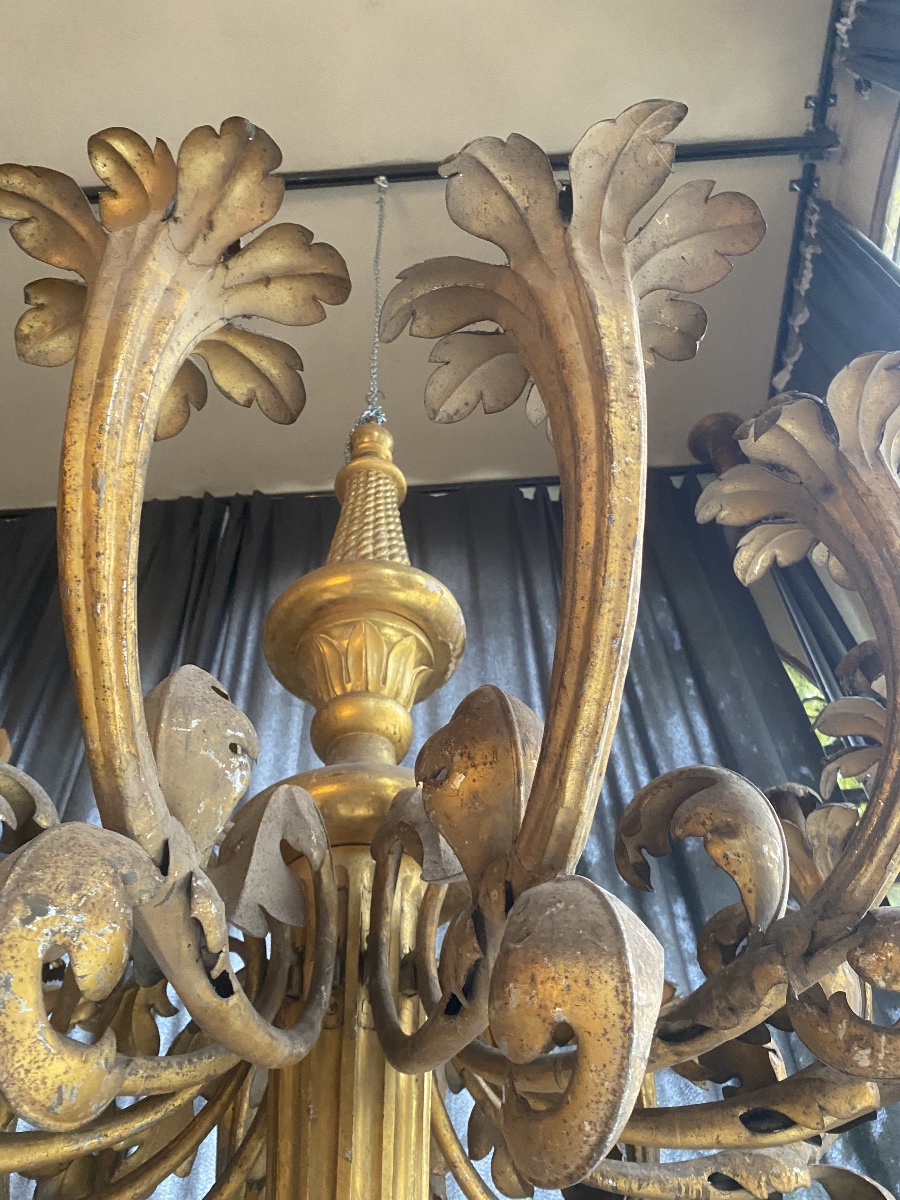Ancien lustre italien du XVIIIe siècle-photo-2