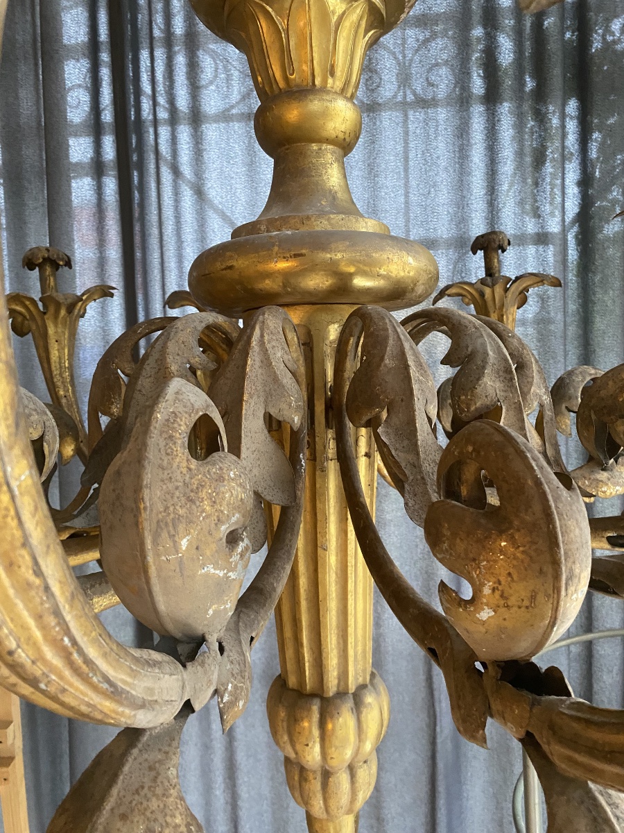 Ancien lustre italien du XVIIIe siècle-photo-2