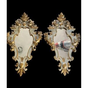 paire de grandes appliques en bois