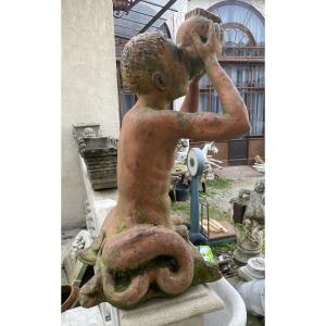 Ancienne statue en terre cuite de la fin du XIXe siècle