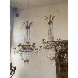 Pair Of Empire Chandeliers