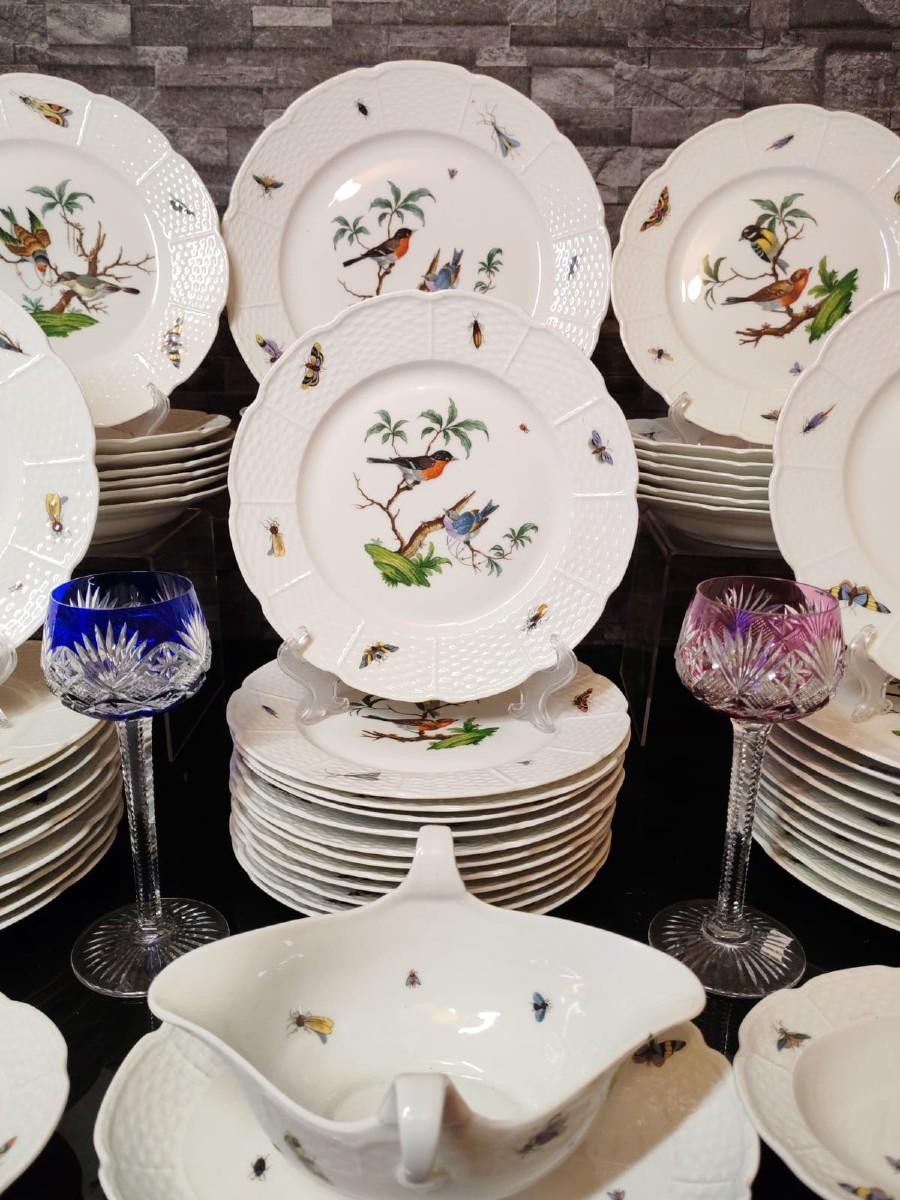 Raynaud Limoges Meissen Birds 56-piece Dinner Service -photo-2