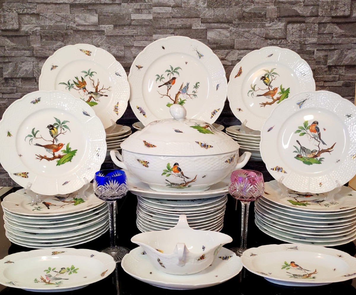 Raynaud Limoges Meissen Birds 56-piece Dinner Service -photo-3
