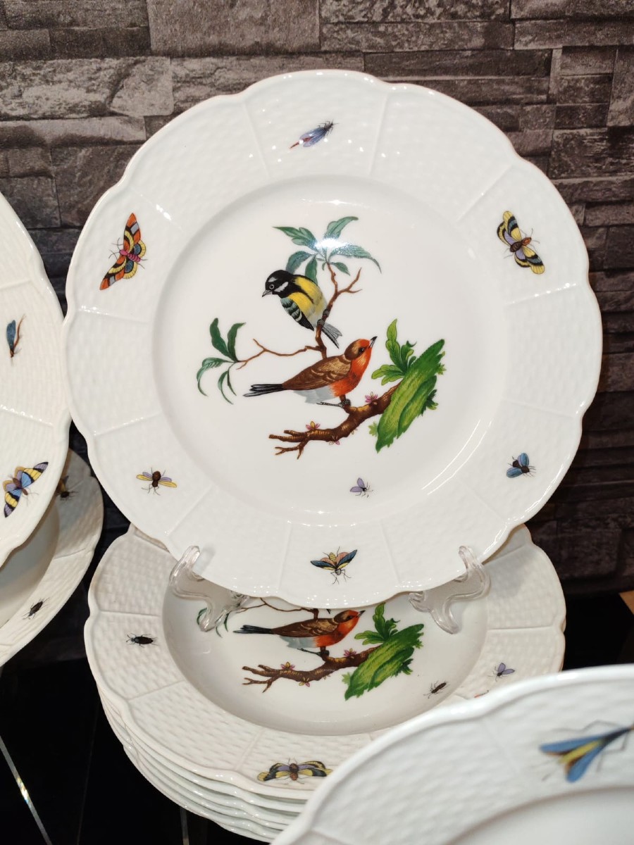 Raynaud Limoges Meissen Birds 56-piece Dinner Service 
