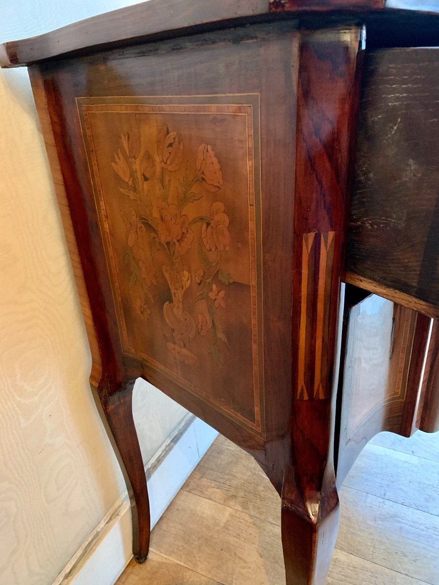 Transition Style Commode In Marquetry Late Nineteenth Time-photo-3