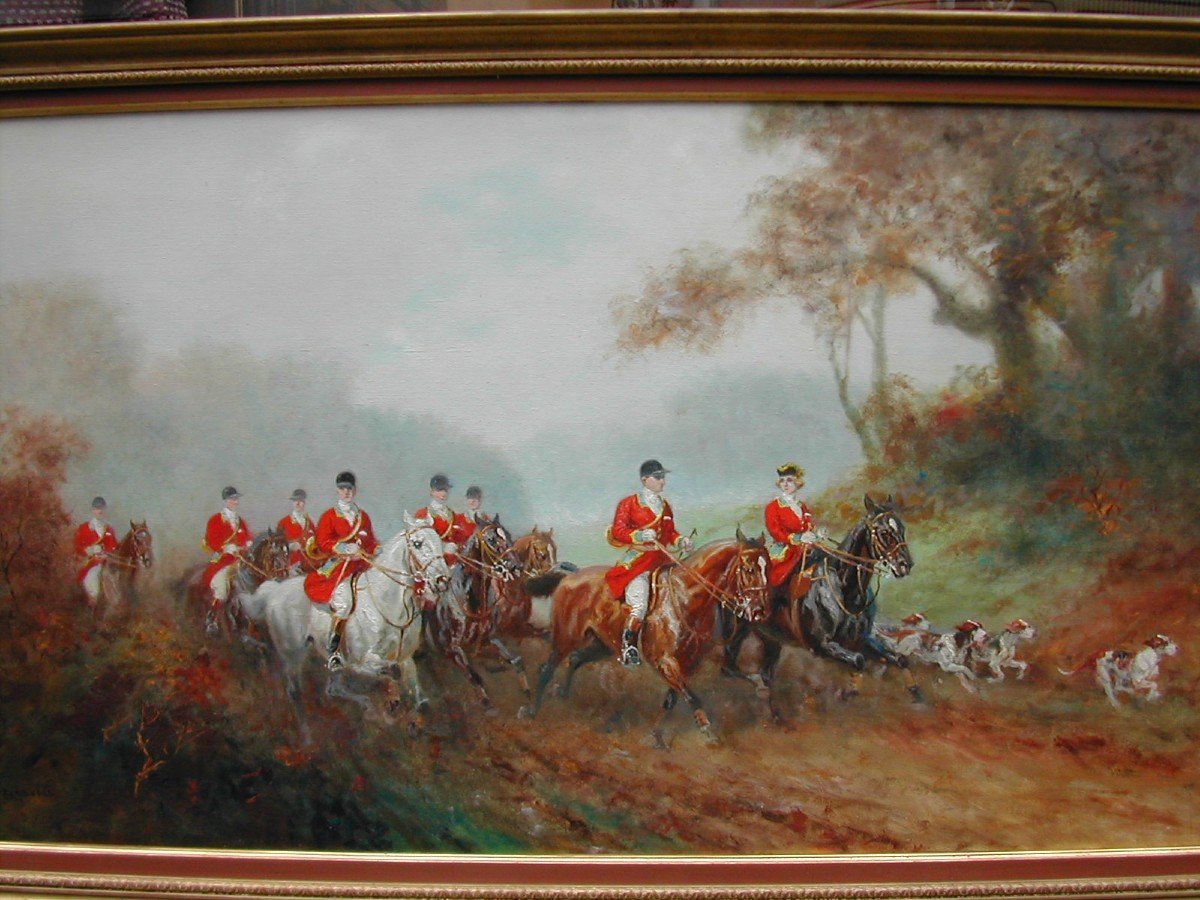 La Chasse A Courre In Louis XV Costume, Signed Eugène Pechaubes