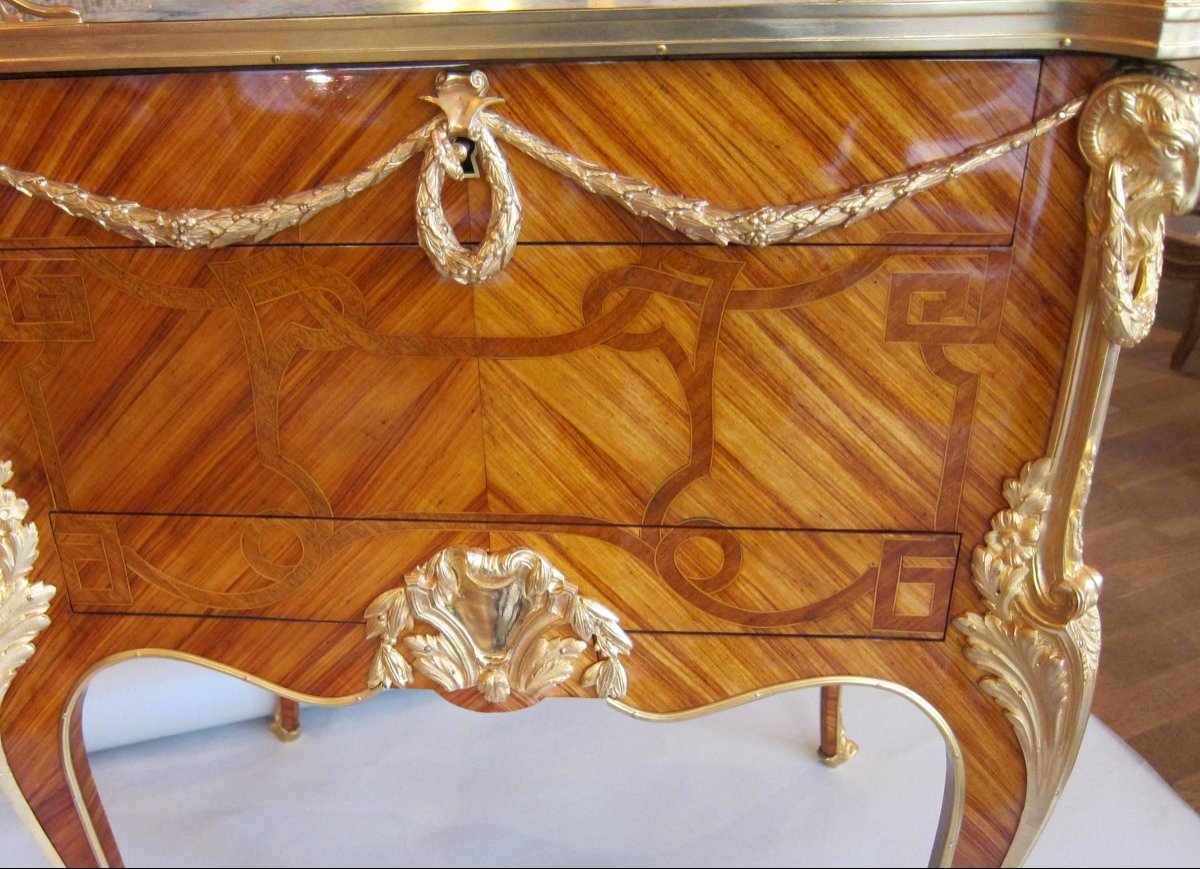 Important Table De Salon In Rosewood Marquetry-photo-3