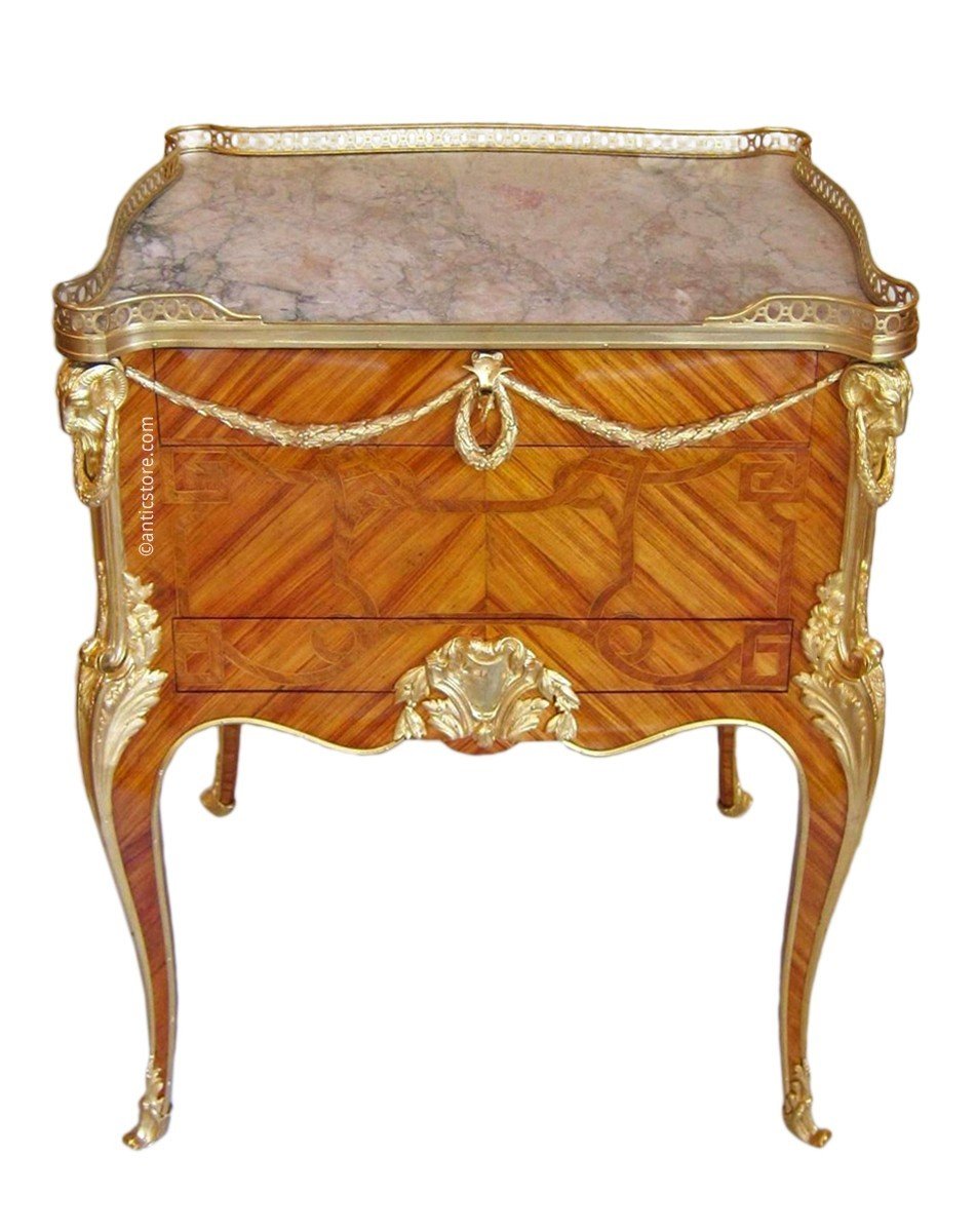 Important Table De Salon In Rosewood Marquetry