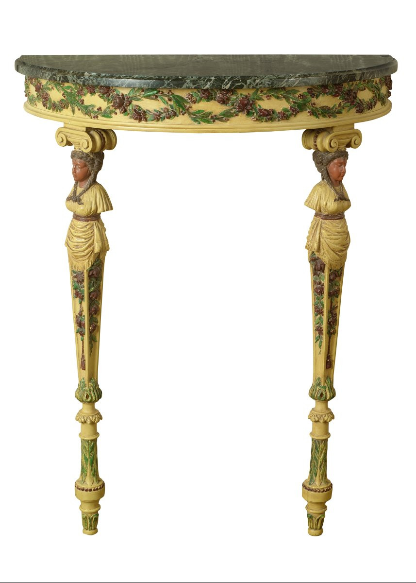 A Pair Of Italian Lacquered Wood Console-photo-4