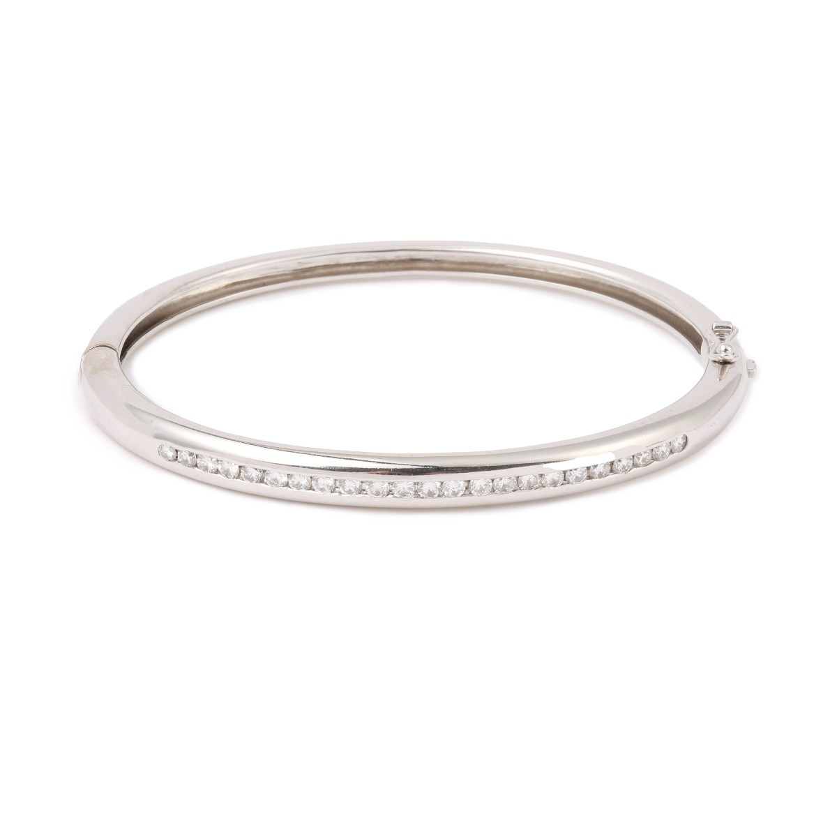 1 Carat Diamonds 18 Carats White Gold Band Bracelet