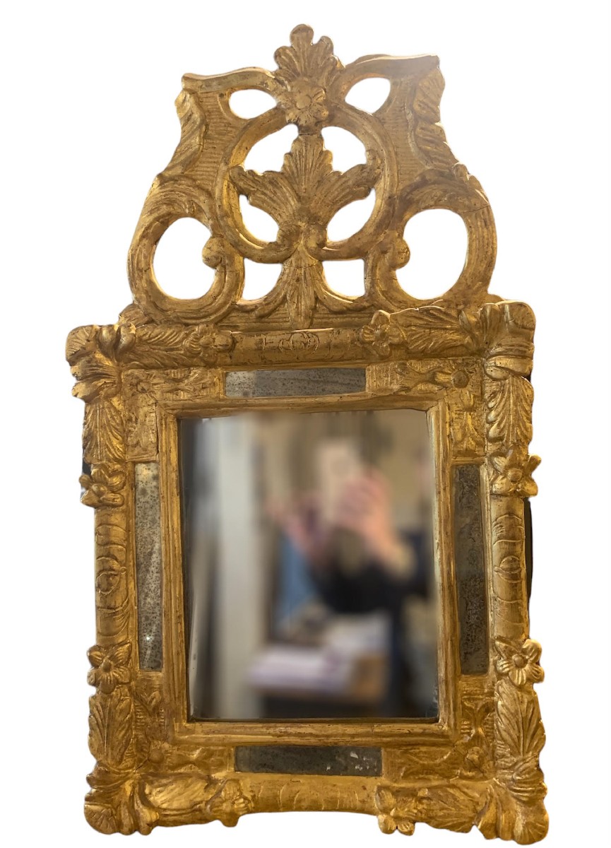 Small Mirror In Carved And Gilded Wood