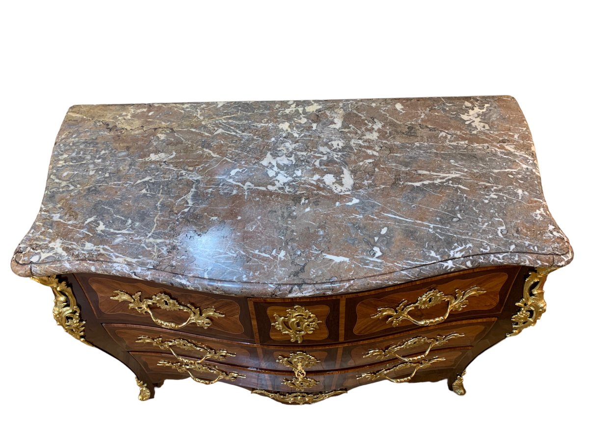 Commode En Marqueterie Epoque Louis XV-photo-2
