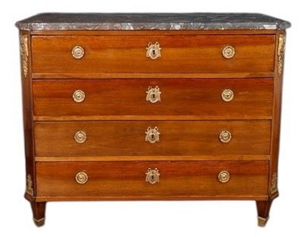 Mahogany Commode With Support Height Late 18th Century Louis XVI Style