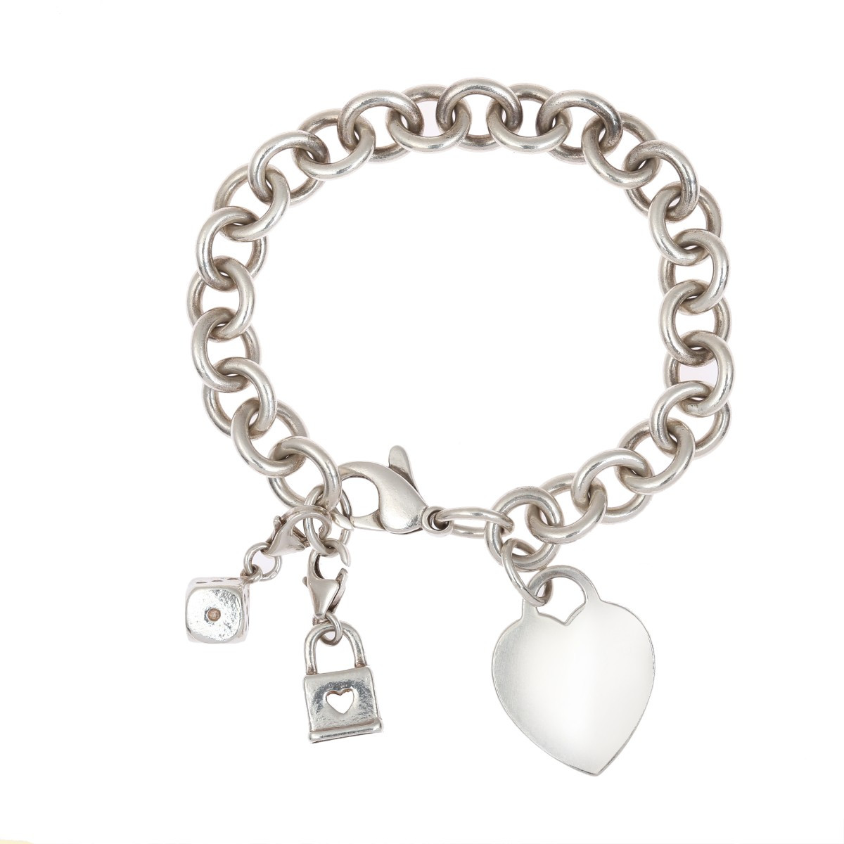 Tiffany & Co 925 Sterling Silver Heart Bracelet