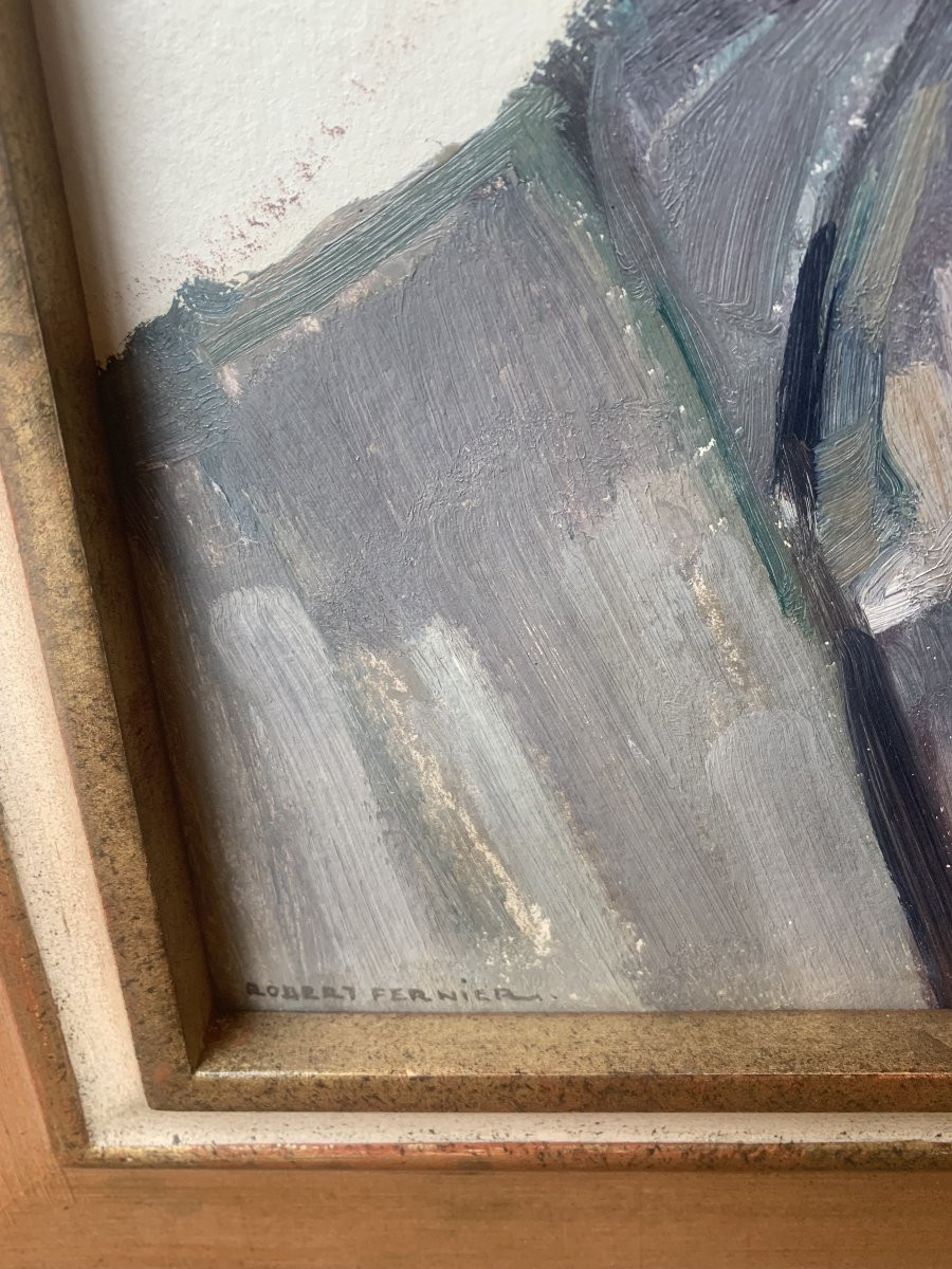 The Ferryman Of Belo On Tsiribihina, January 1953, Oil On Cardboard Signed Robert Fernier-photo-3