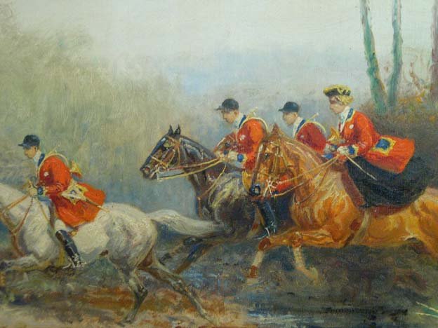 La Chasse A Courre En Costume Louis XV, Signé Eugène Pechaubes-photo-4