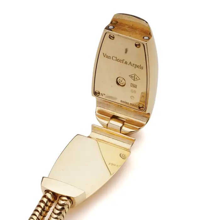 Montre Vintage Cadenas Van Cleef & Arpels Diamants Or Jaune 18 carats-photo-4