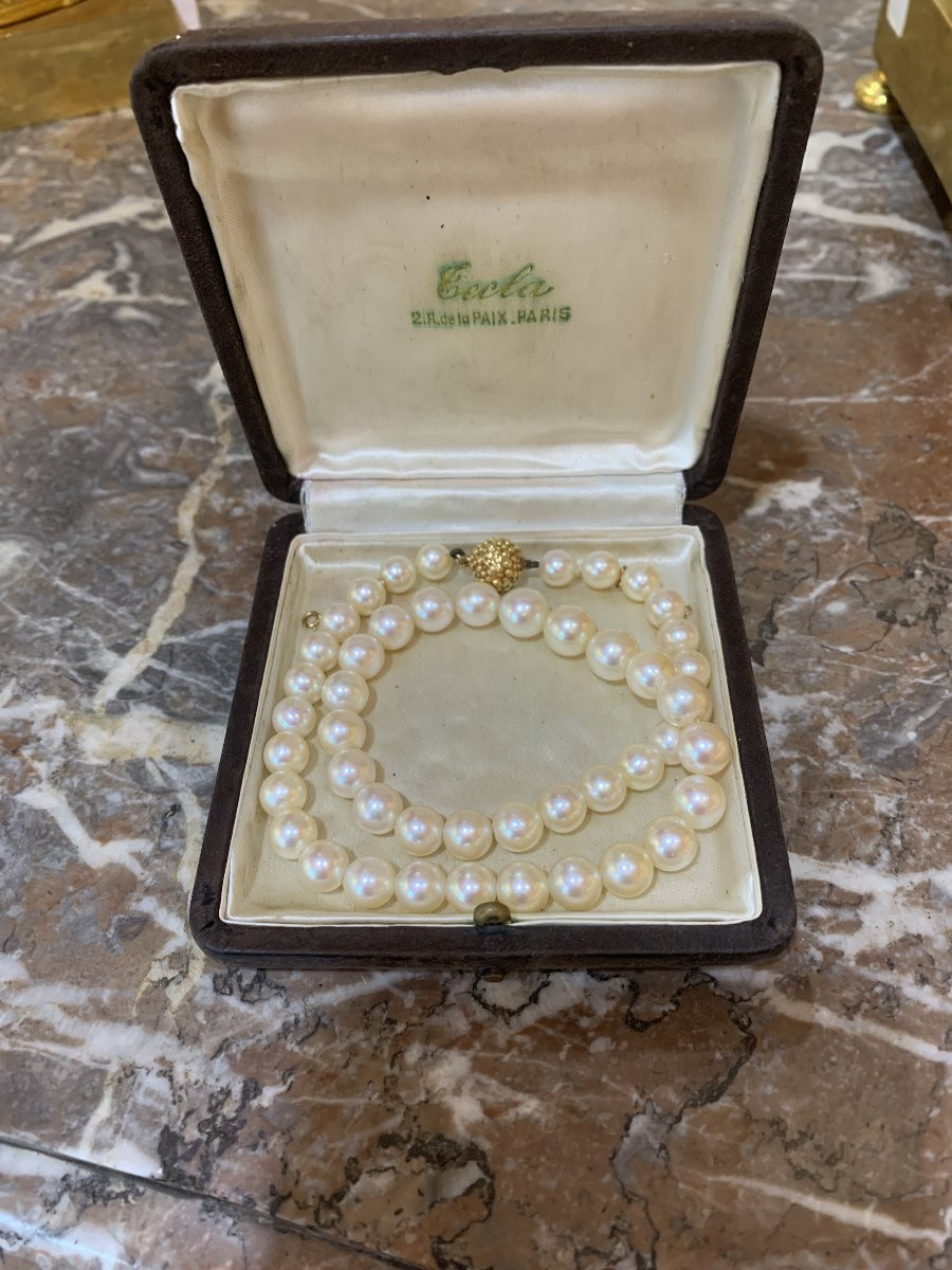 Técla Akoya Pearls 18 Carats Yellow Gold Necklace-photo-2
