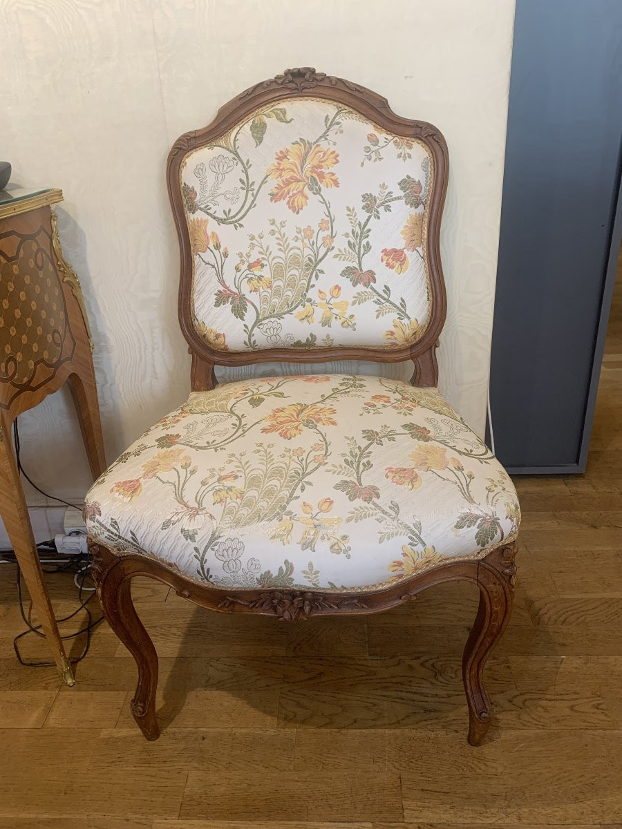 Paire de Chaises en Hêtre Style Louis XV-photo-2