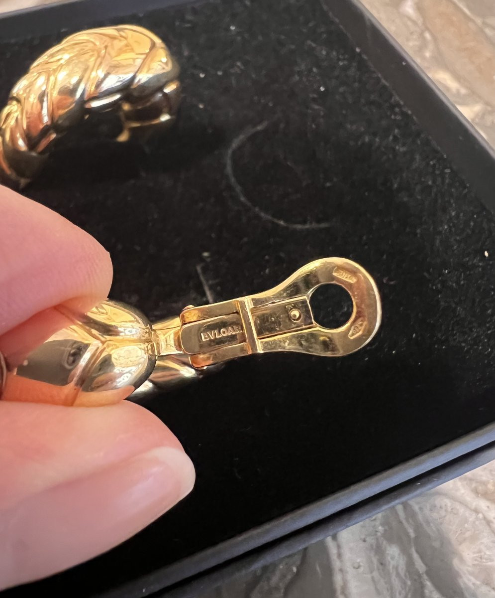 Boucles d'Oreilles Clip Bulgari Spiga Or Jaune 18 Carats-photo-4