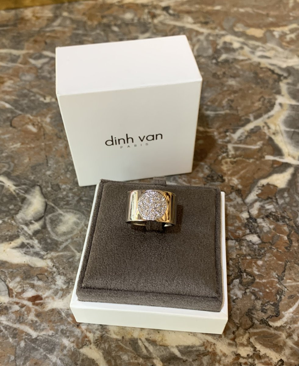 Bague Dinh Van Anthéa Diamants Or Gris 18 Carats-photo-3