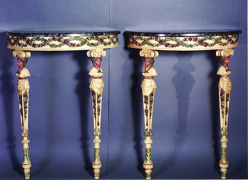 A Pair Of Italian Lacquered Wood Console-photo-4