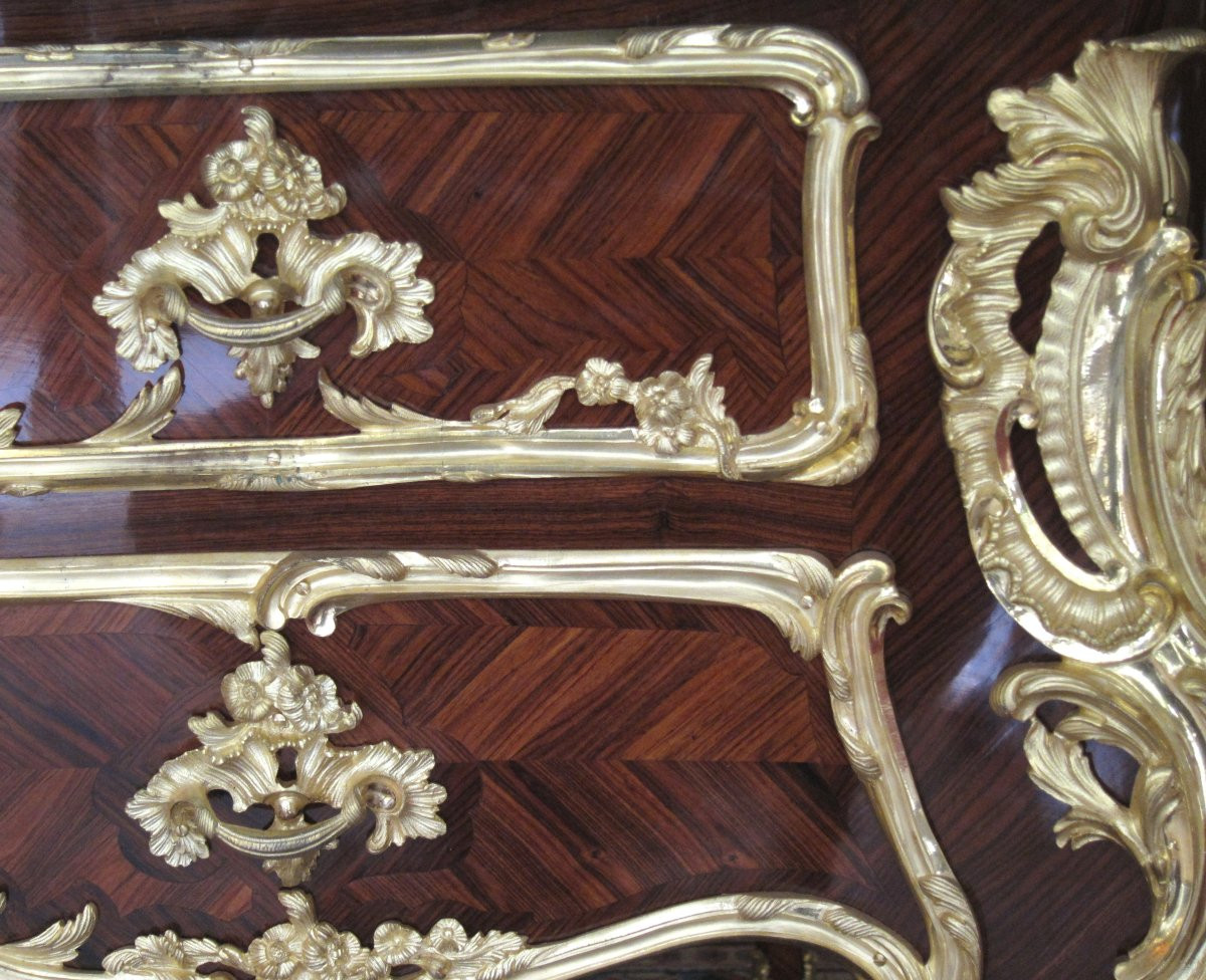 Bureau plat style Louis XV signé François Linke-photo-2