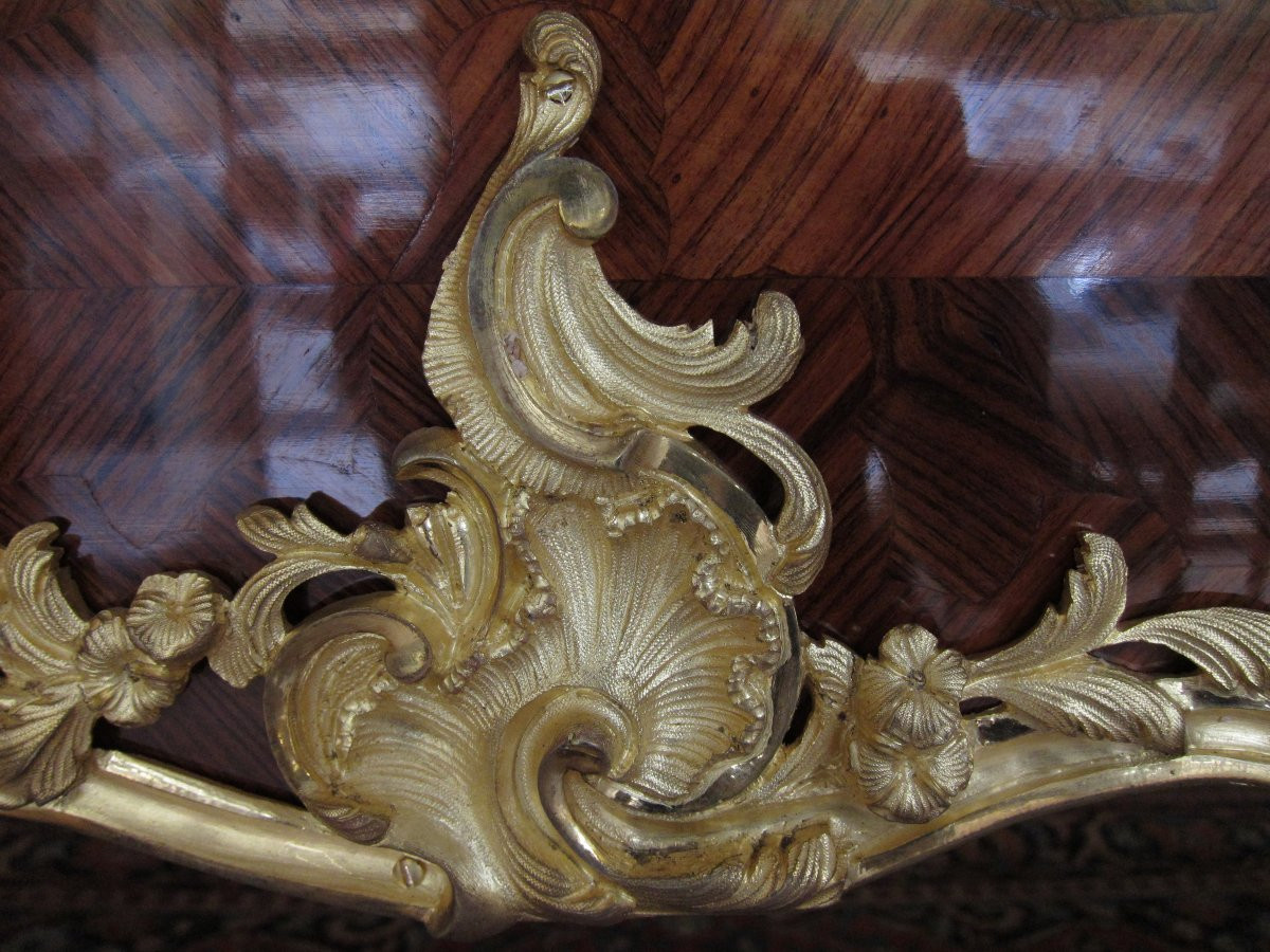 Bureau plat style Louis XV signé François Linke-photo-3