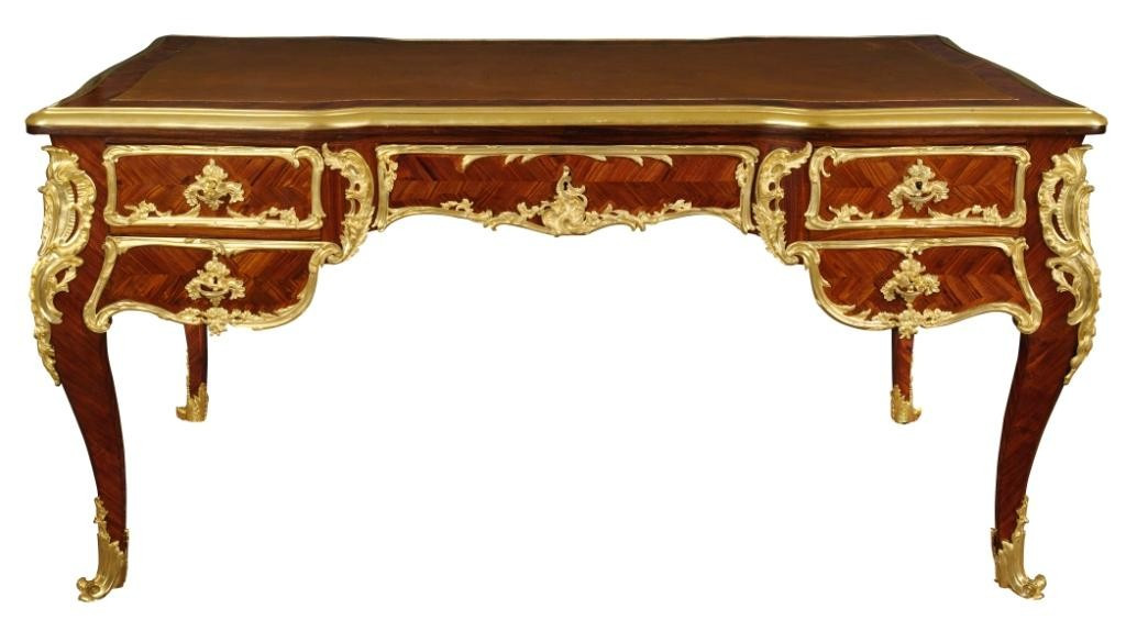 Bureau plat style Louis XV signé François Linke