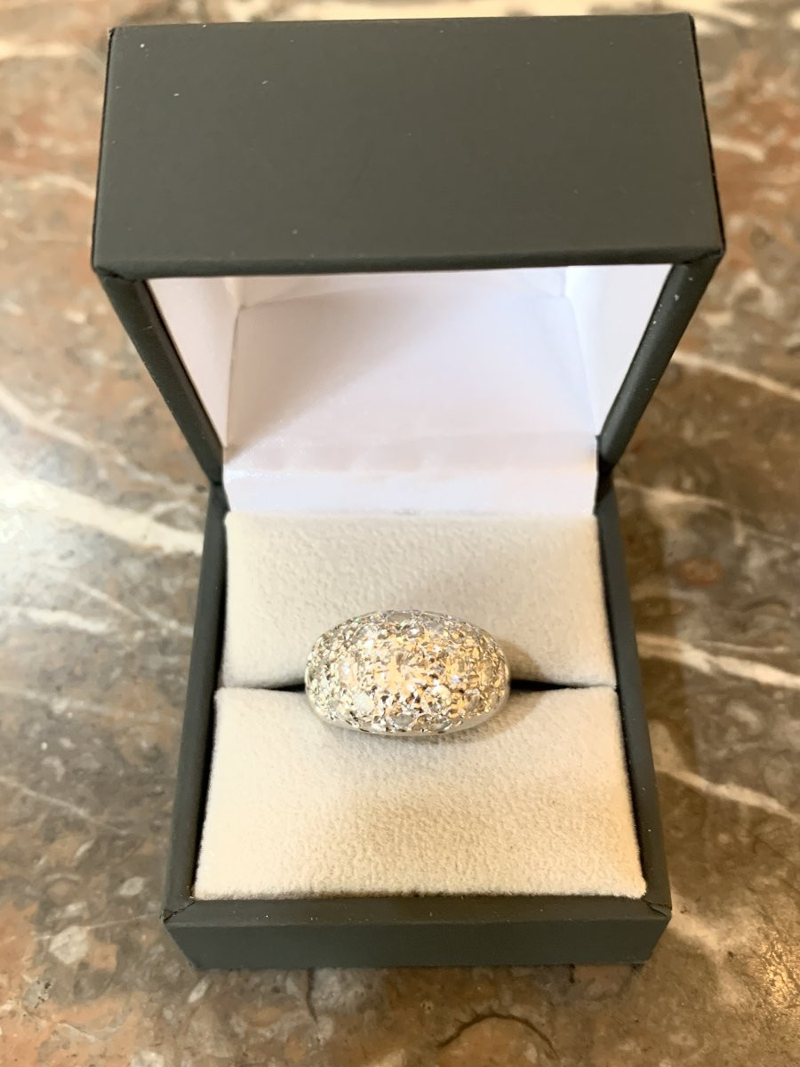 Bague Jonc Diamants 2.20 Carats Or Gris 18 Carats-photo-3