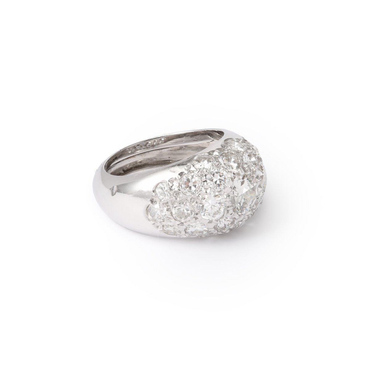 Bague Jonc Diamants 2.20 Carats Or Gris 18 Carats-photo-4