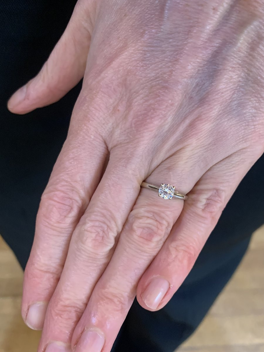 Solitaire Diamant O,45 Carats Or gris 18 carats-photo-2