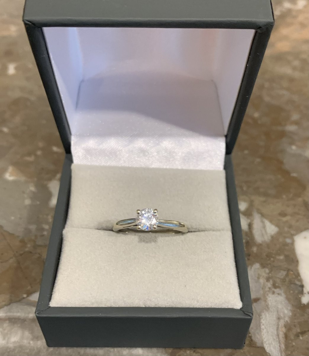 Solitaire Diamant O,45 Carats Or gris 18 carats-photo-3