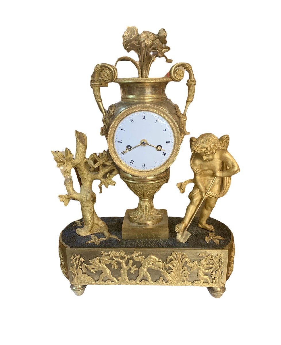 Pendule Vase "au Jardinier "