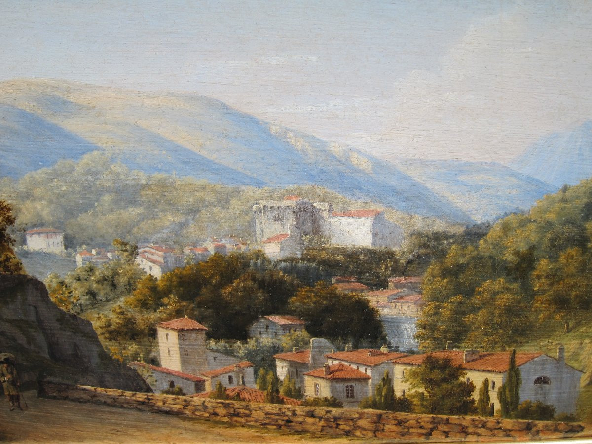 Vue de Royat, Puy-de-Dôme, Ecole Française vers 1830-1840-photo-3