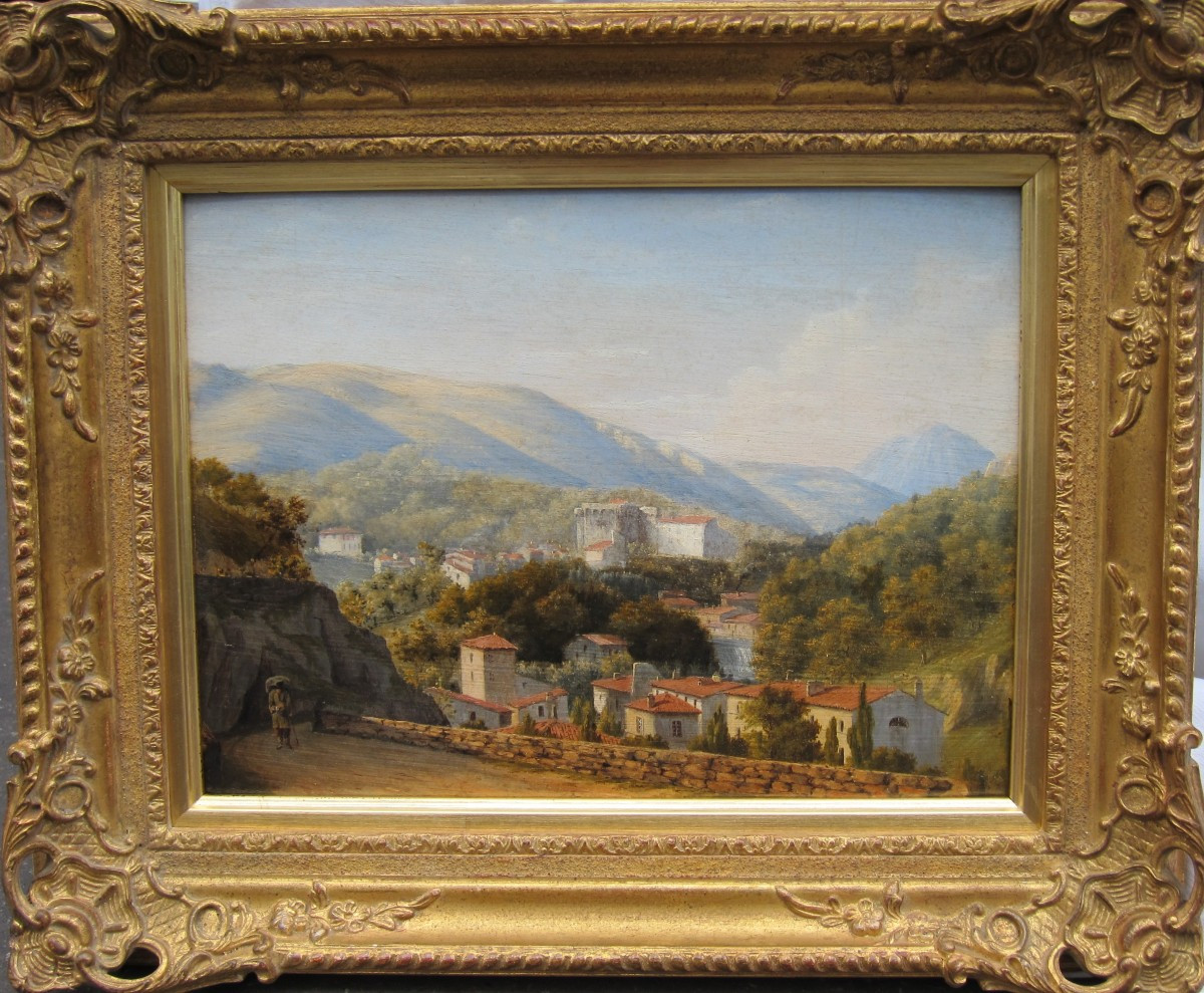 Vue de Royat, Puy-de-Dôme, Ecole Française vers 1830-1840