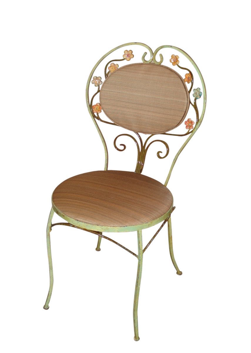 Suite De 6 Chaises Fer Forgé Peint